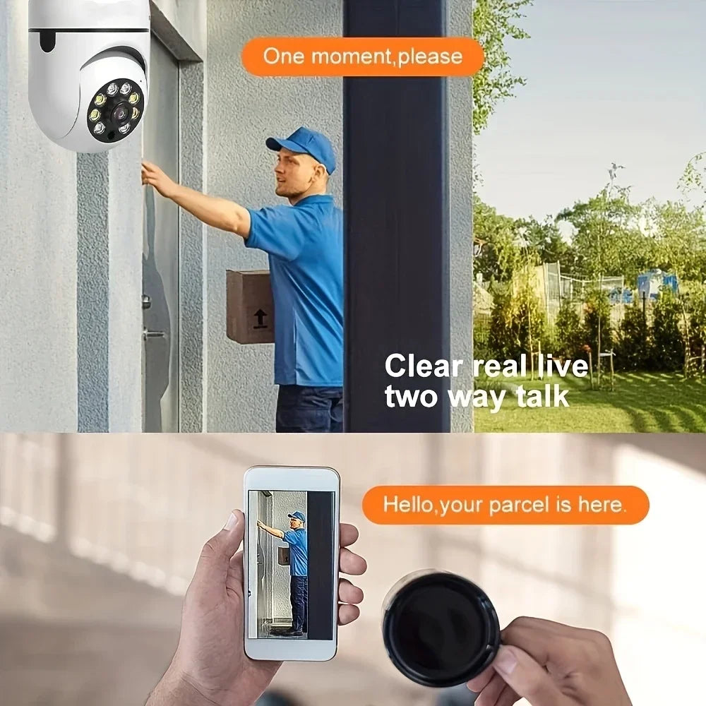 Light Bulb Security Cameras Outdoor Wireless WiFi Camera 2pcs