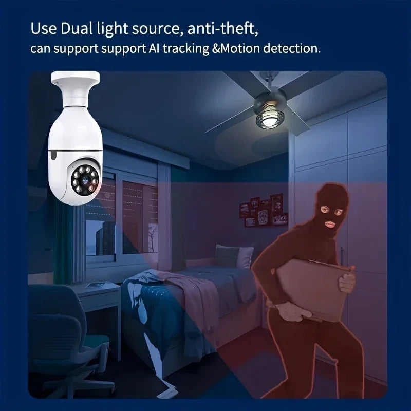 Light Bulb Security Cameras Outdoor Wireless WiFi Camera 2pcs